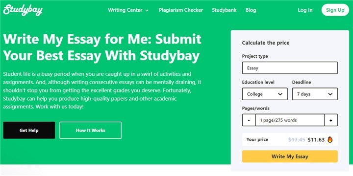 studybay landing review